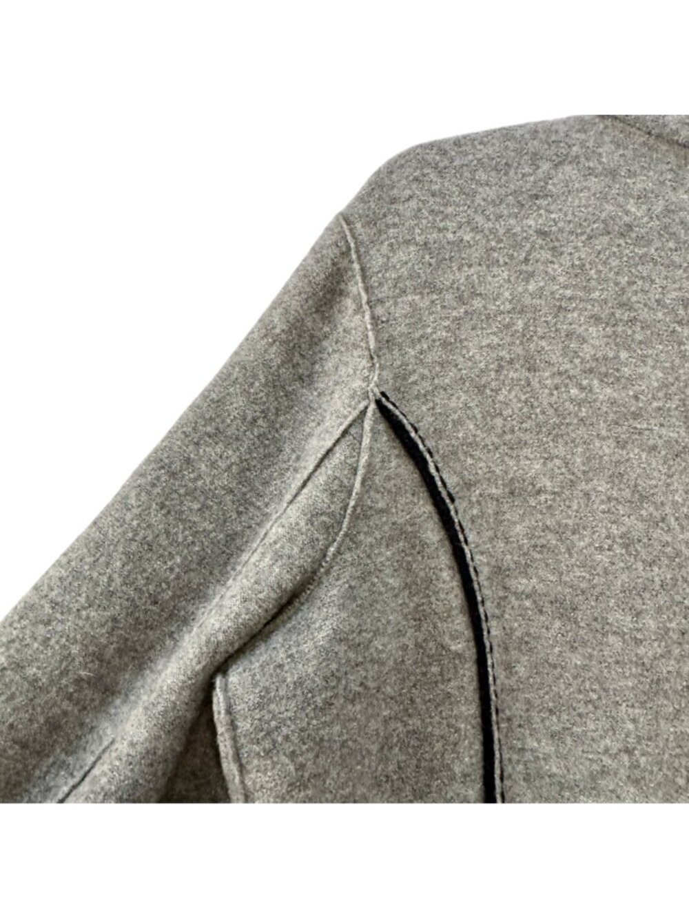 Talbot's Merino Wool Cardigan Jacket Medium Petite Grey Military Dark Academia - Picture 10 of 13